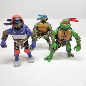 Teenage Mutant Ninja Turtles Playmates Set Leonardo Biker Don Raphael 2002 TMNT